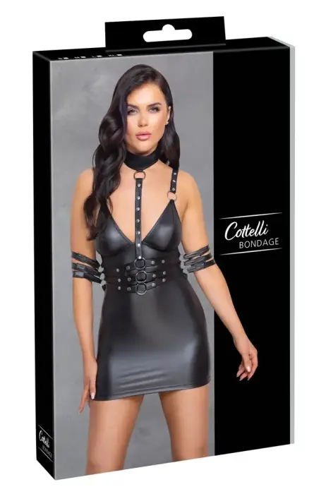 Cottelli BONDAGE платье бондаж с ограничителями – чёрное – XL