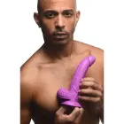 POP reālistisks dildo ar sēkliniekiem un piesūcekni – 19 cm (7.5″) – violets — Foto 8