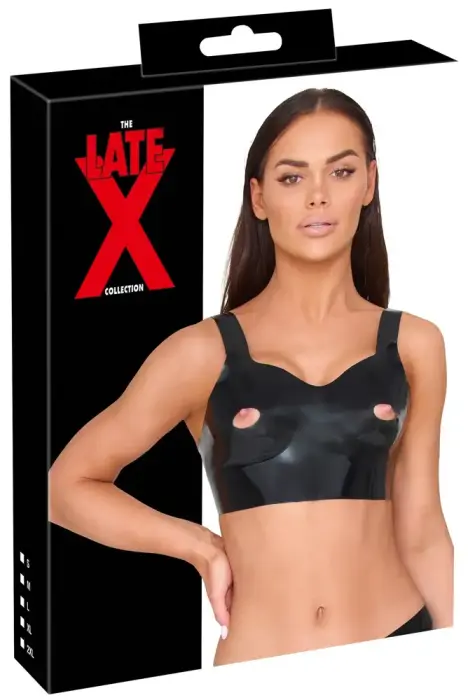 Lateksist topp nibuavadega – must – S
