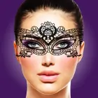 Rianne S Soiree Mask Francoise – элегантная маска для лица в венецианском стиле – чёрная — Фото 6