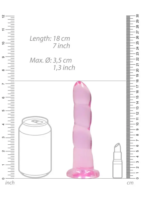 Nereālistisks dildo ar piesūcekni – 17 cm (7″) – Caurspīdīgs Foto 5