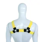 Elastic chest harness with rings – yellow – S/M — Photo 2