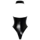 Noir Handmade – wetlook thong bodysuit with transparent cups and 3-way zip – black – XL — Photo 9