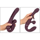 Javida Strapless Strap-On Flic dubultais vibrators – rozā — Foto 10