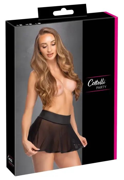 Cottelli PARTY Flared Mini Skirt – Black – S
