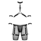 Svenjoyment Bondage – men's harness pants set with chest harness and 4 restraints – black – XL — Photo 7