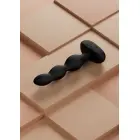 Ridge rotējošas vibrējošas anālo bumbiņu ķēde – 15 cm – Melns Foto 2