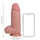 Особо толстый прямой реалистичный дилдо с яичками – 23 cm (9″) – Телесный — Фото 6