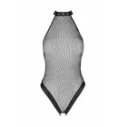 Passion Moonlight Bodysuit – hypoallergenic mesh bodysuit with open crotch and lace accents – black – S-XXXL — Photo 3