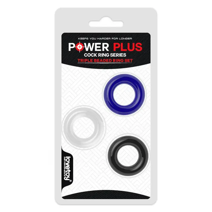 Power Plus – triple donut cock ring set – TPE – soft elastic