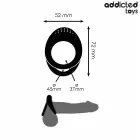 Addicted Toys Double Ring System silikoninis dvigubas žiedas – juodas – tekstūruota atrama 72 mm — Nuotrauka 4