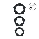 Beaded Silicone Cockring Set of 3 – Black — Photo 2