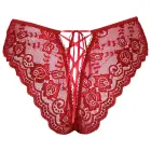 Cottelli Lingerie Lace Panties Red XL with Satin Ribbon Lacing — Photo 6