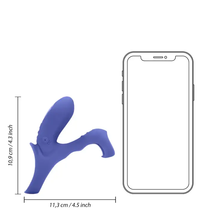 Vibrējošs dzimumlocekļa gredzens ar klitora stimulāciju – Tamiya zils Foto 13