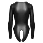 Cottelli LINGERIE Black Matte Long Sleeve Bodysuit, Open Front, S — Photo 8