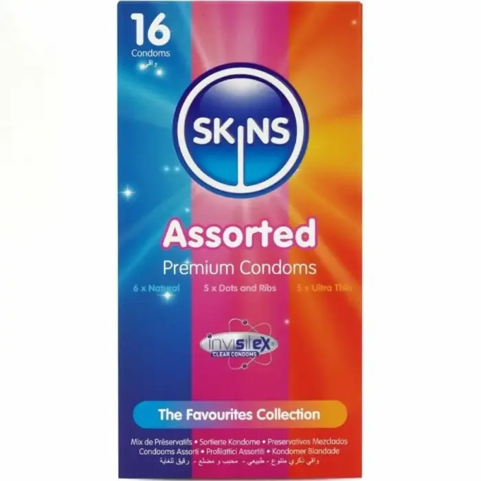 Skins Premium Assorted Latex Condoms – 16 pcs