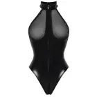Noir Handmade – wetlook thong bodysuit with transparent cups and 3-way zip – black – XL — Photo 8