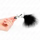 KINK Feather reguliuojami spenelių spaustukai su plunksna 7cm – juodi — Nuotrauka 3
