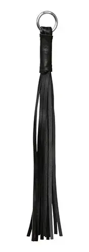 Melna mākslīgās ādas pirksta pātaga – 25 cm