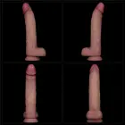 LoveToy Vibrating Sliding Skin Pro II – dviejų sluoksnių realistiškas silikoninis dildo su vibracija – 25,4 cm (10'') — Nuotrauka 4