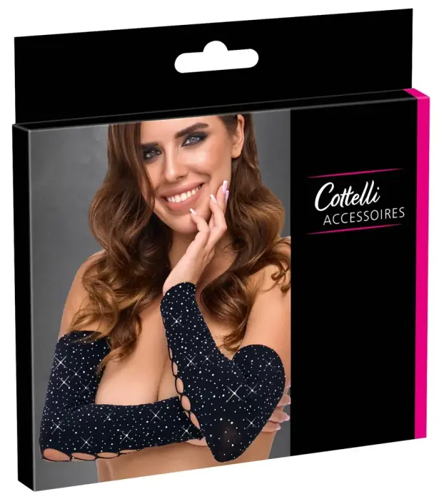 Cottelli ACCESSOIRES митенки S-L чёрные Sparkling Knit