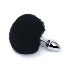 Jänese saba dildo – 14 cm – Must — Foto 1
