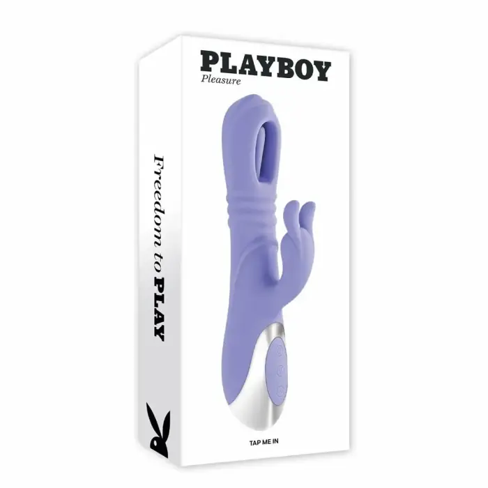 PLAYBOY TAP ME IN topeltvibrator tõukamise ja klapi süsteemiga – roosa – 10 kiirust