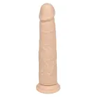 Vibreeriv ja liikuv silikoonist stud dildo – nahavärv — Foto 1