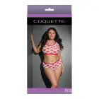 Crop Top and Shorts Set with Lip Print – White – Queen Size — Photo 1