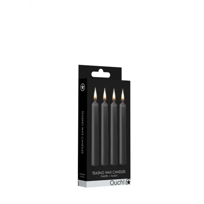Ouch! Teasing Massage Wax Candles – Black – 4 pcs