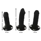 Bad Kitty strap-on diržai su 3 silikoniniais dildo – 14 cm (5.5″) — Nuotrauka 8