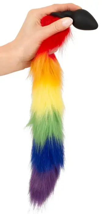 Fluffy Tail Rainbow dildo – 42 cm – Multicolored Photo