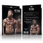 Fetish Submissive Attitude – Bulldog eco-leather chest harness – black/red – one size — Photo 2