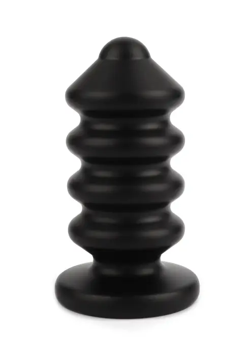 Mr. Steel Ribbed Anal Plug – S – Black