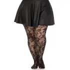Leg Avenue Plus bezvīļu ziedu mežģīņu zeķubikses – melnas – 1X/2X — Foto 3