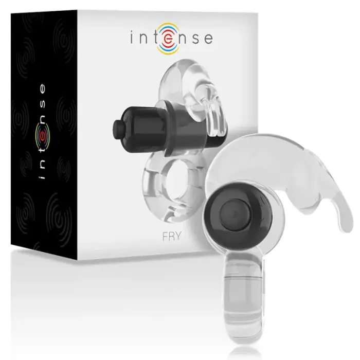 Intense Fry – vibrating cock ring, flexible, waterproof IPX7 – transparent