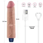 Real Softee uzlādējams vibrējošs dildo – 23 cm (9″) – Miesas krāsa Foto 2