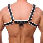 Red Leather odinis kūno petnešos S/M – juodas/baltas — Nuotrauka 2