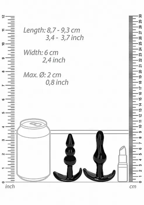 NO. 80 - 4-Piece Butt Plug Set - Black Foto 5