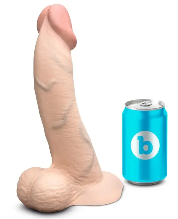 b-Vibe Slipskin išlenktas dildo – 22.3 cm (8.8″) – kūno spalva Photo