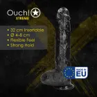 Milžiniškas realistiškas gyslotas dildo su siurbtuku – 32 cm (12.5″) – Juodas — Nuotrauka 4