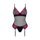 Obsessive Rosenty korsetes komplekts – melns/rozā – XL/2XL — Foto 3
