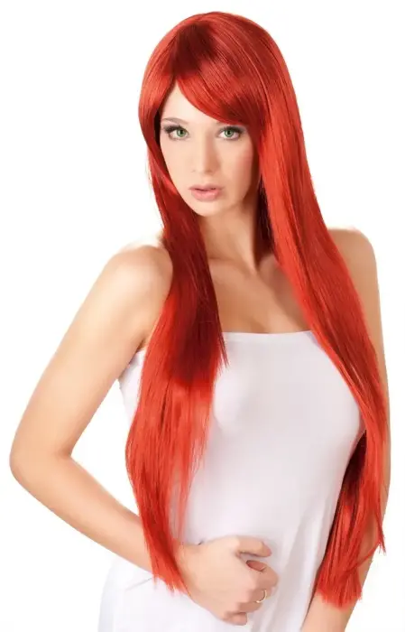 Gara, taisna sarkana parūka – 80 cm Foto 4