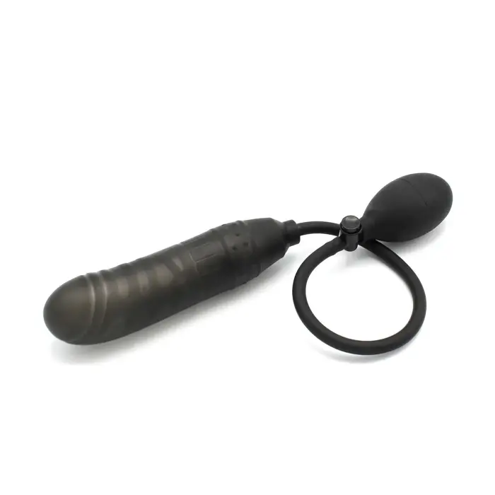 Piepūšams dildo – 20–23 cm – Melns Foto 7