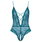 Cottelli LINGERIE Lace Bodysuit with Open Crotch – Teal – S — Photo 6