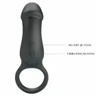 Pretty Love Trae Black Vibrating Ring with Silicone Stimulator — Photo 5