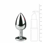 Diogol metāla anālais spraudnis Silver with Clear Crystal S – 7 cm – Sudrabs — Foto 3