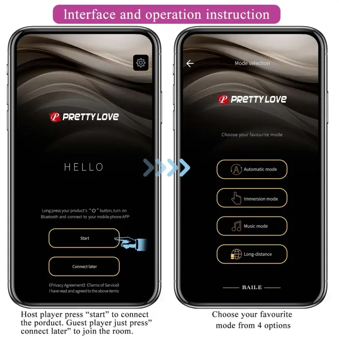 Pretty Love Klay vibrators ar kustību un APP vadību – rozā Foto 11