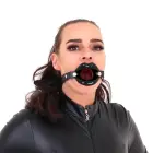 Black Faux Leather Panel Mouth Gag — Photo 9