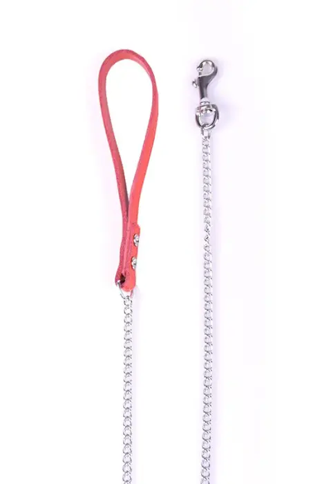 Red Metal Leash L – Red